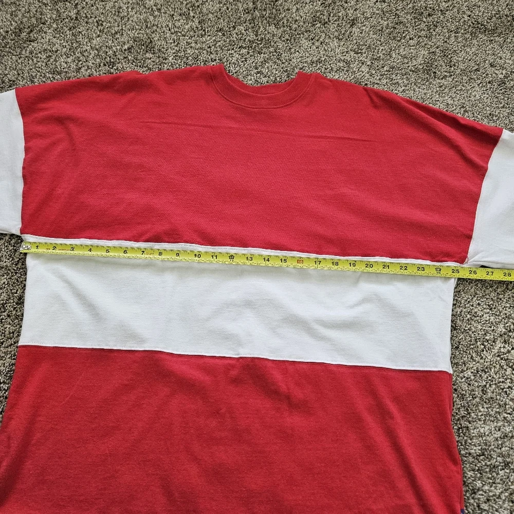 Spirit Jersey Sz Large Oversized Sweatshirt Striped Pullover Crew Neck Tee NWOT - Picture 10 of 10